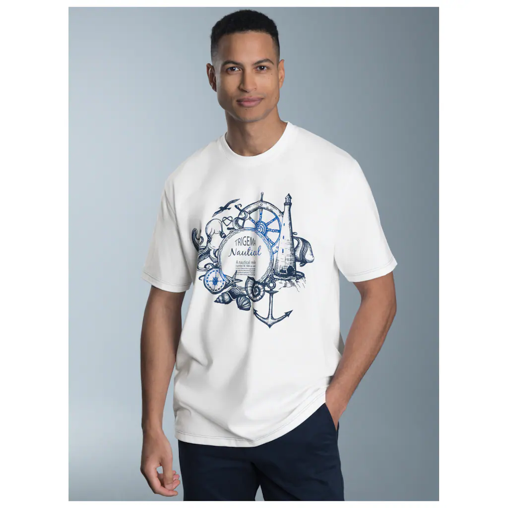 Trigema T-Shirt »TRIGEMA T-Shirt Mit Maritimem Printmotiv« (1 Tlg.)