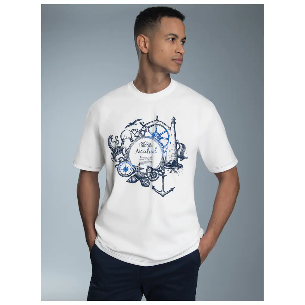 Trigema T-Shirt »TRIGEMA T-Shirt mit maritimem Printmotiv« (1 tlg.)