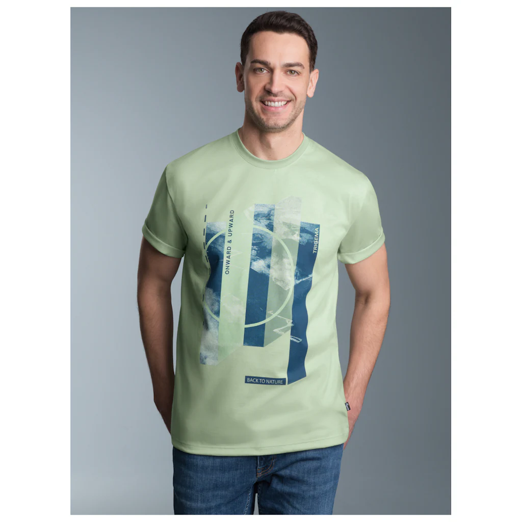 Trigema T-Shirt »TRIGEMA T-Shirt mit modischem Printmotiv« (1 tlg.)