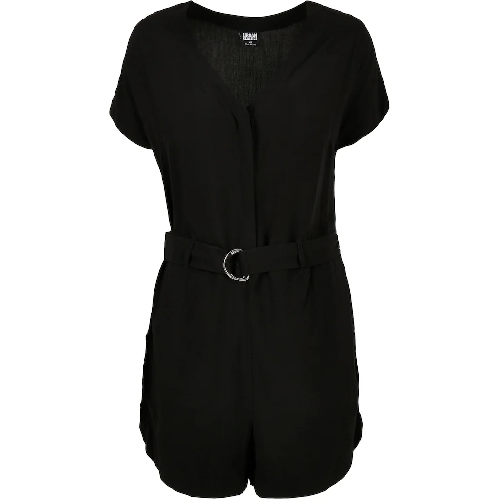URBAN CLASSICS Jumpsuit »Urban Classics Damen Ladies Short Viscose Belt Jumpsuit« (1 tlg.)