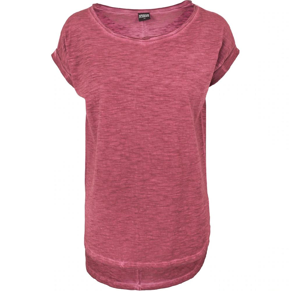 URBAN CLASSICS Kurzarmshirt »Urban Classics Damen Ladies Long Back Shaped Spray Dye Tee« (1 tlg.)