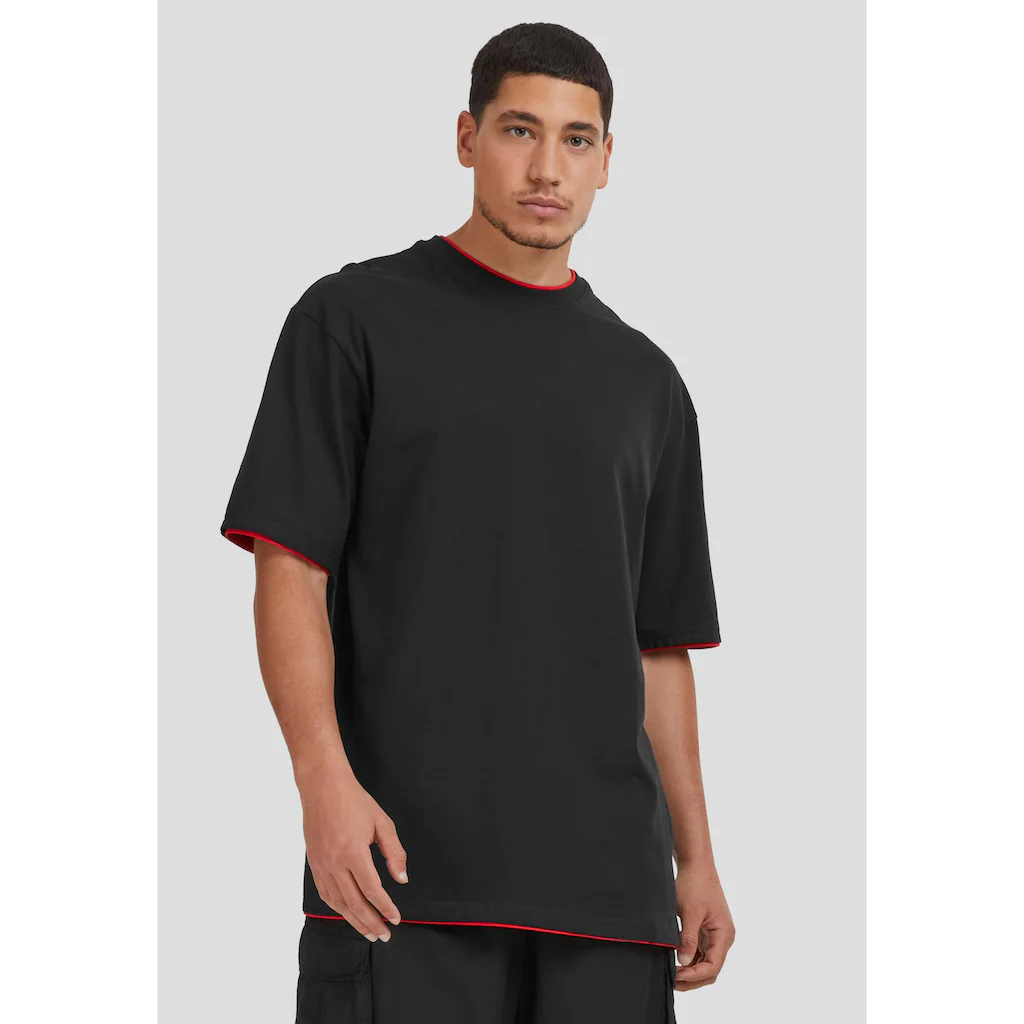 URBAN CLASSICS Kurzarmshirt »Urban Classics Herren Contrast Tall Tee« (1 Tlg.)