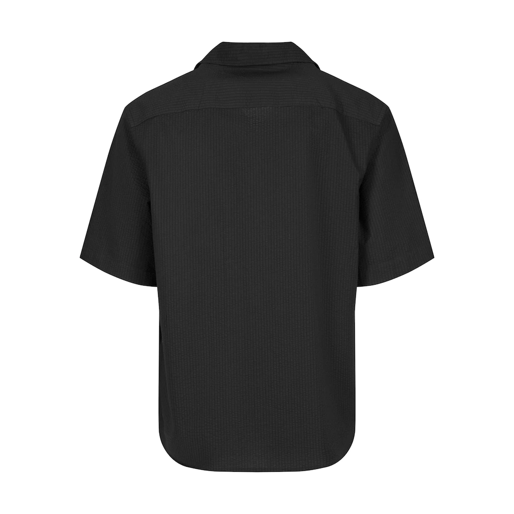 URBAN CLASSICS Langarmhemd »Urban Classics Herren Relaxed Seersucker Short Sleeve Shirt« (1 Tlg.)