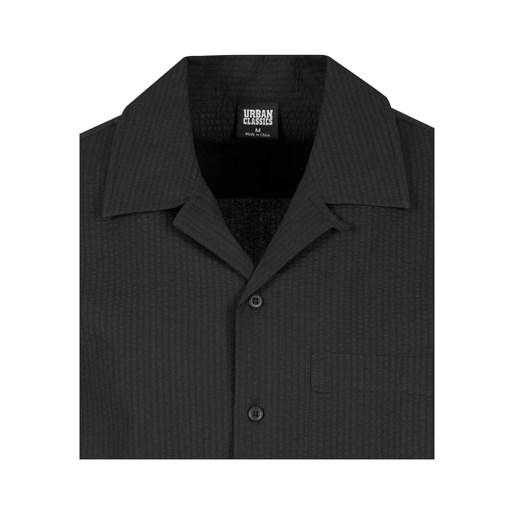 URBAN CLASSICS Langarmhemd »Urban Classics Herren Relaxed Seersucker Short Sleeve Shirt« (1 Tlg.)