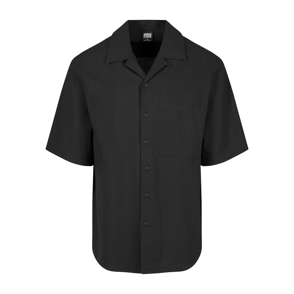 URBAN CLASSICS Langarmhemd »Urban Classics Herren Relaxed Seersucker Short Sleeve Shirt« (1 tlg.)