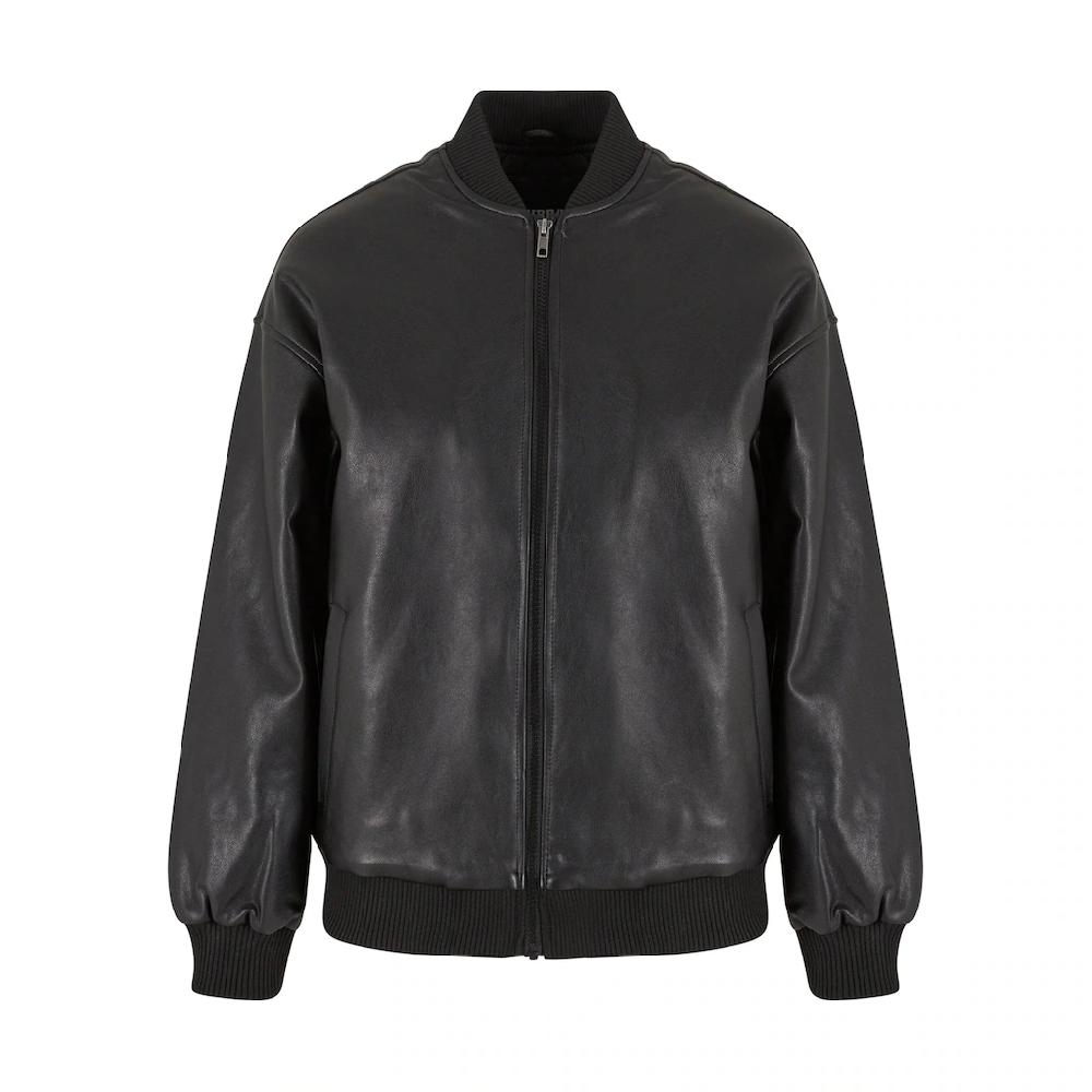 URBAN CLASSICS Lederjacke »Urban Classics Ladies Synthetic Leather Bomber Jacket« (1 St.) ohne Kapuze