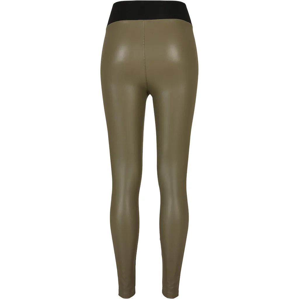 URBAN CLASSICS Leggings »Urban Classics Damen Ladies Faux Leather High Waist Leggings« (1 Tlg.)
