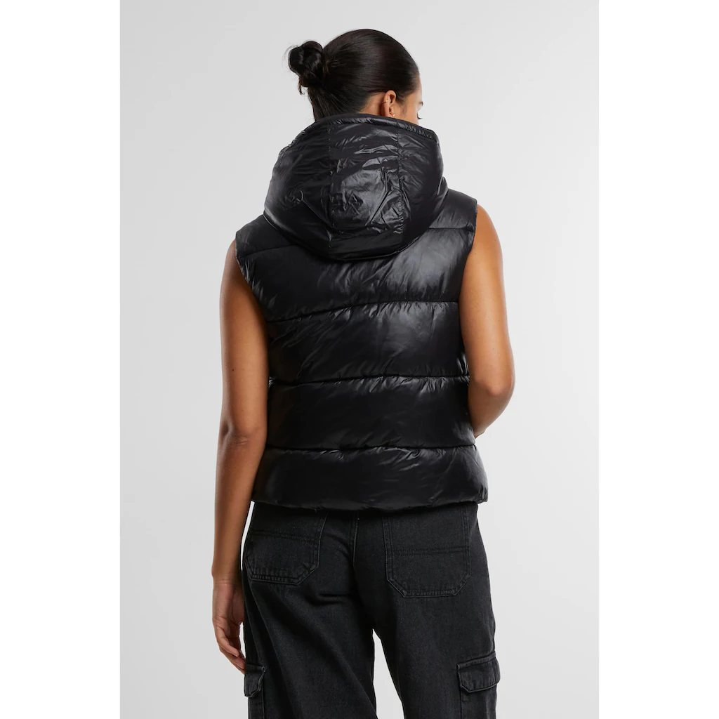 URBAN CLASSICS Steppweste »Urban Classics Ladies Recycled Shiny Puffer Vest With Hood«