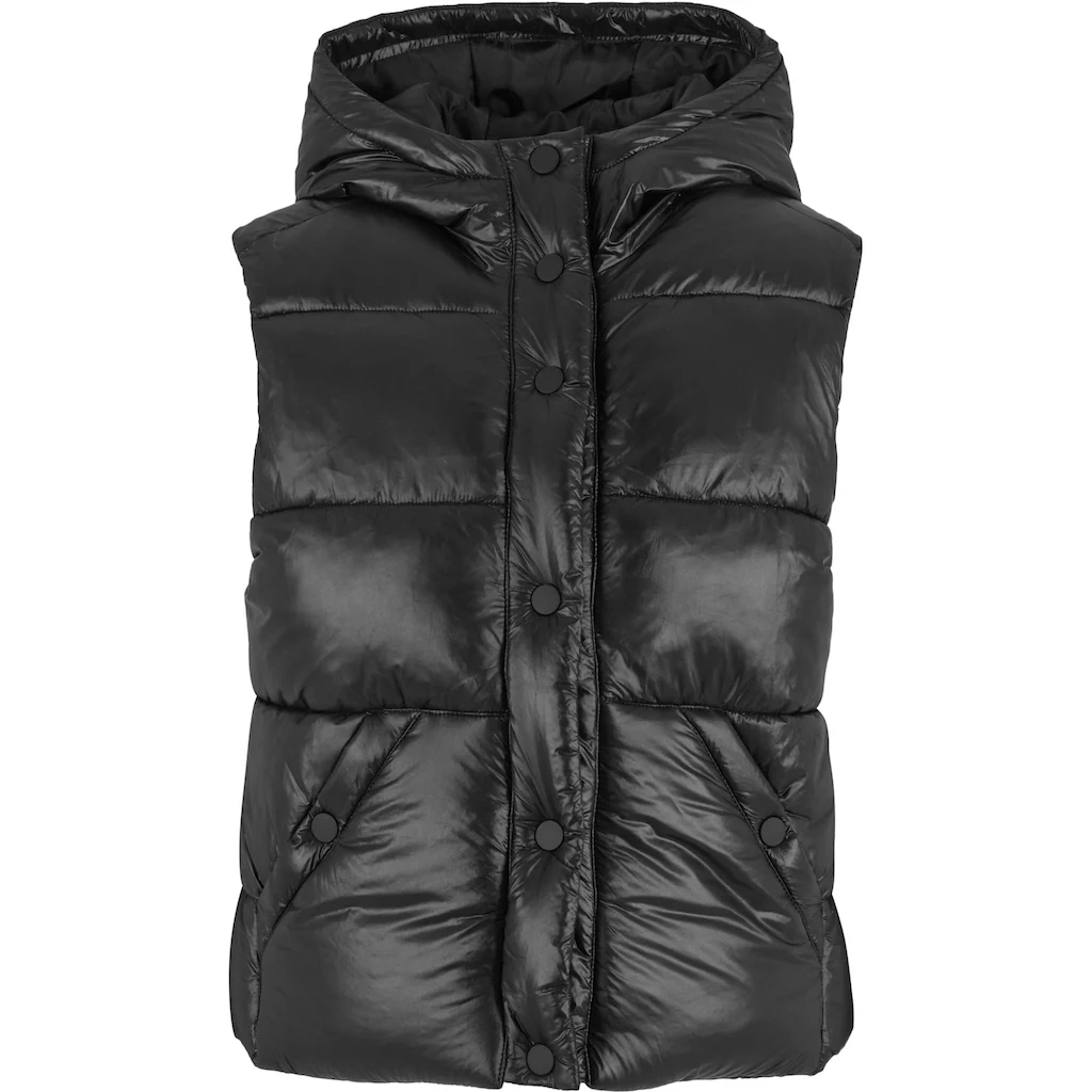 URBAN CLASSICS Steppweste »Urban Classics Ladies Recycled Shiny Puffer Vest with Hood«