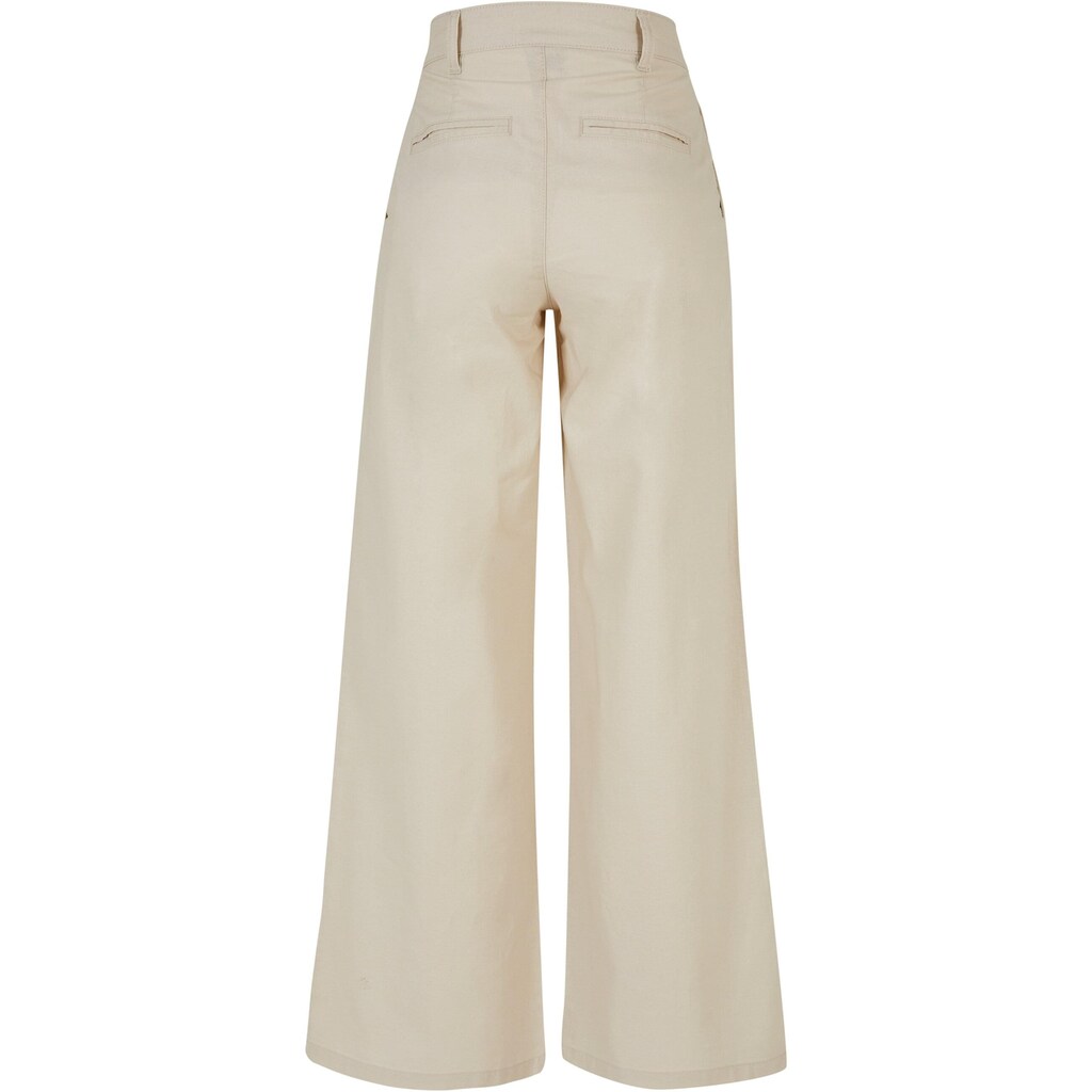URBAN CLASSICS Stoffhose »Urban Classics Damen Ladies High Linen Mixed Wide Leg Pants« (1 Tlg.)