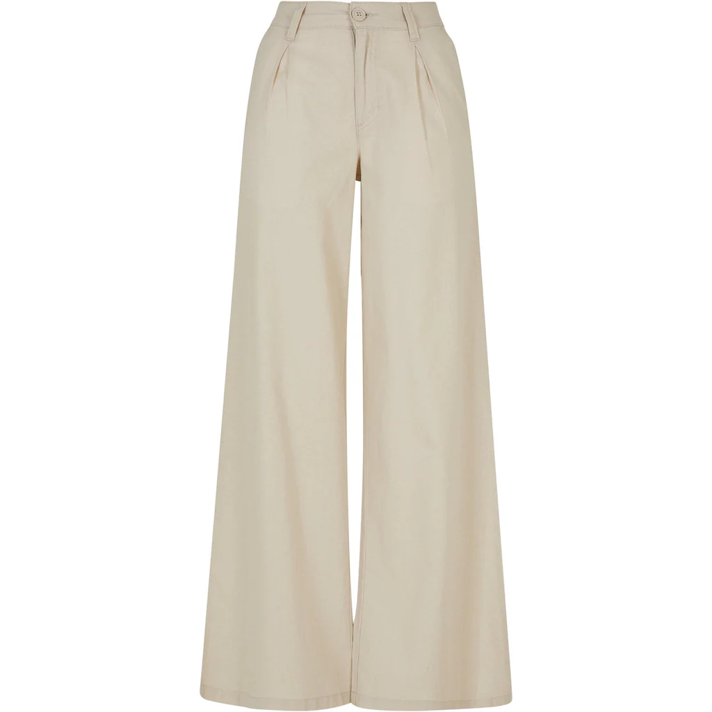 URBAN CLASSICS Stoffhose »Urban Classics Damen Ladies High Linen Mixed Wide Leg Pants« (1 tlg.)
