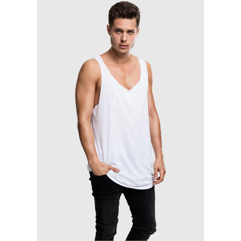 URBAN CLASSICS Tanktop »Urban Classics Herren Long Shaped Open Edge Loose Tank« (1 Tlg.) ▷ Bestellen