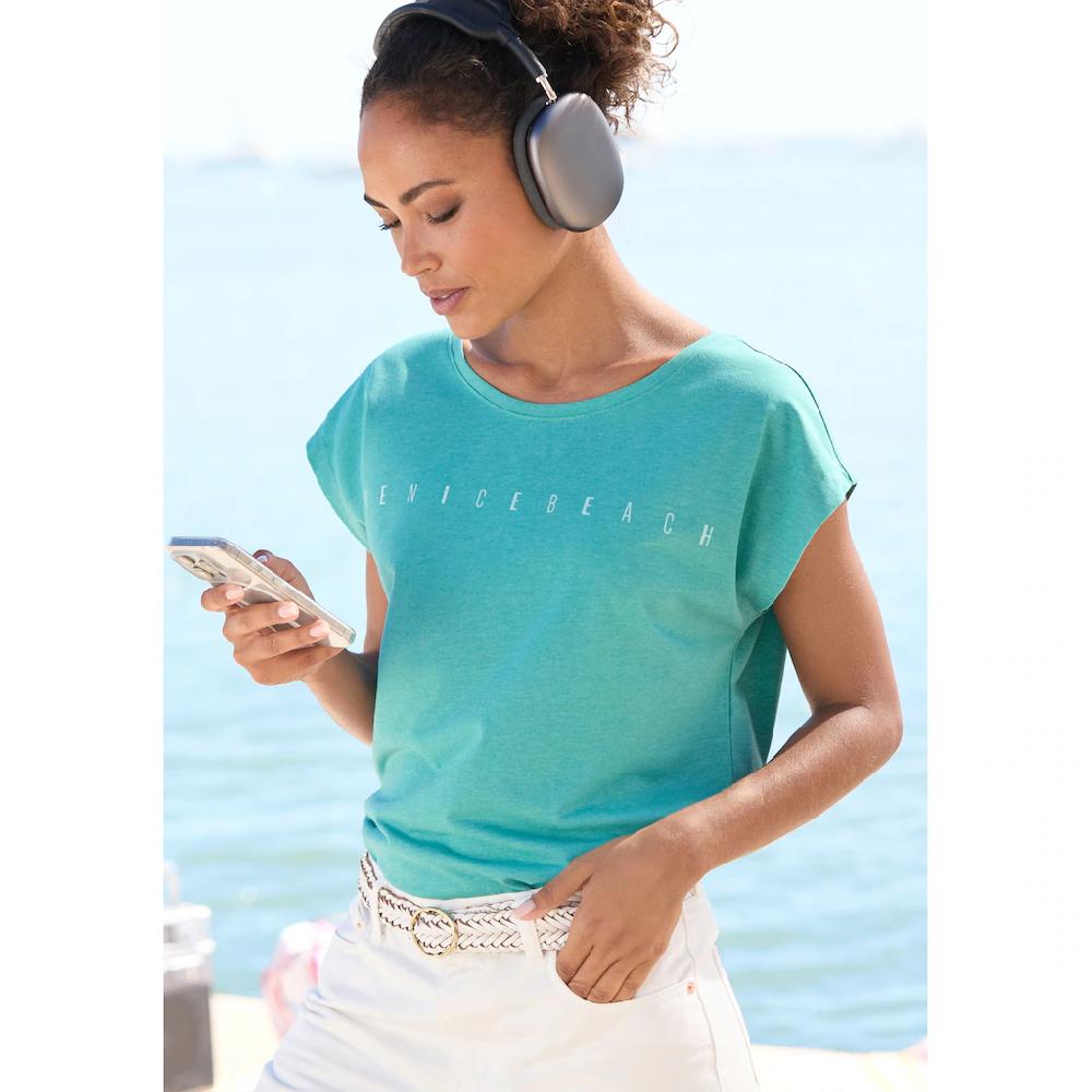 Venice Beach Kurzarmshirt mit Frontdruck T-Shirt aus Baumwollmischung Basic casual bestellen