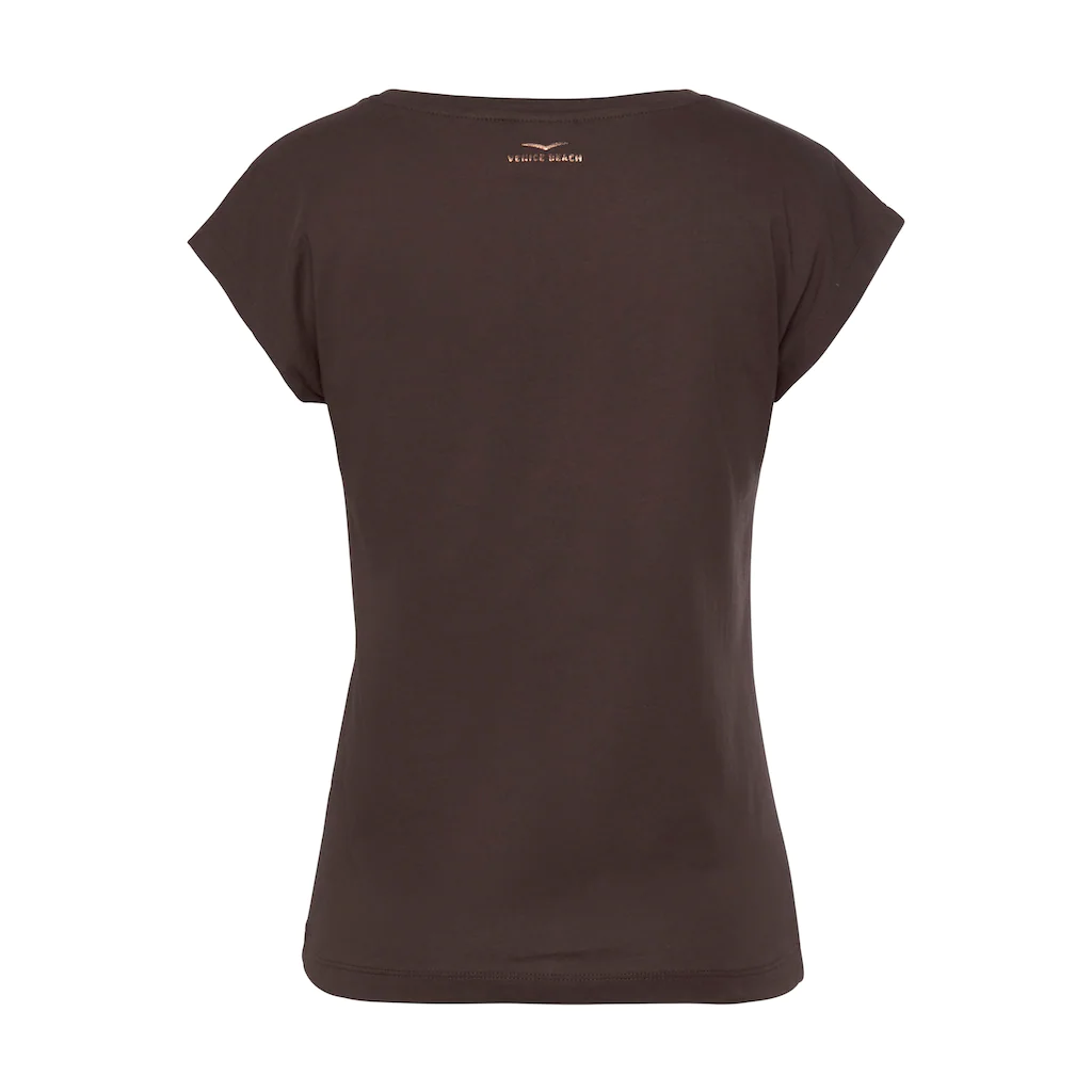 Venice Beach Kurzarmshirt Mit Glänzendem Logodruck T-Shirt Aus Baumwolle