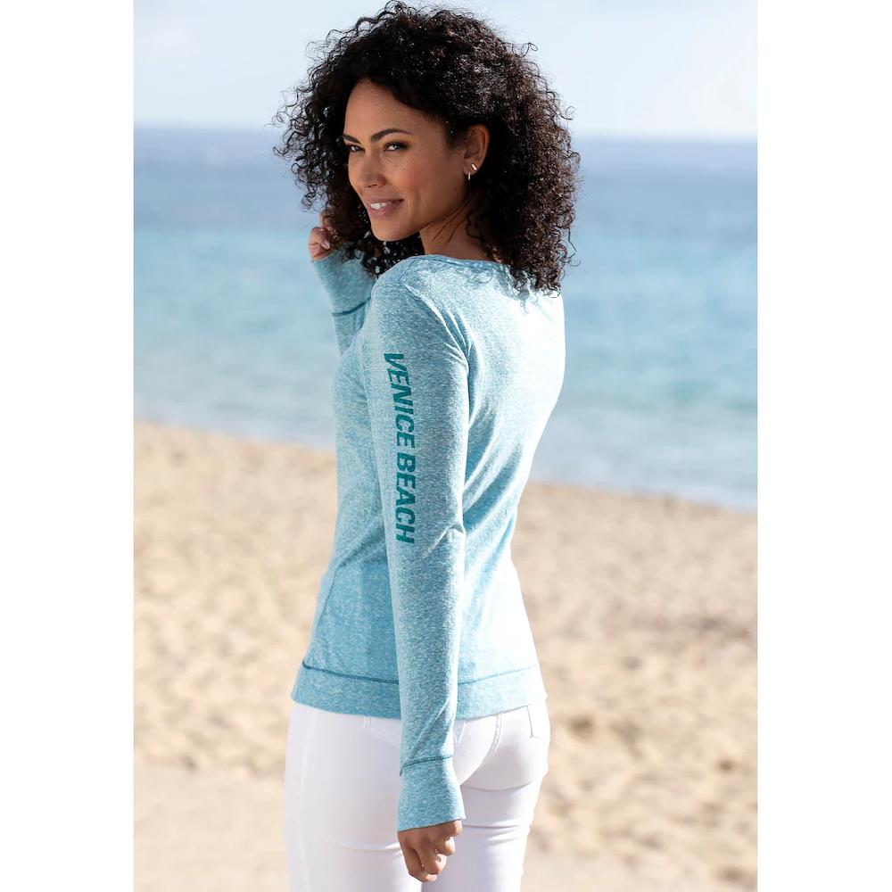 Venice Beach Langarmshirt Mit Sportlichem Logoprint Sportlich-casual