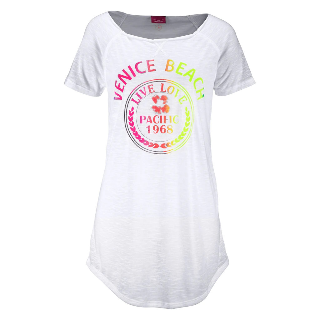 Venice Beach Longshirt Mit Frontprint Shirtkleid Strandkleid Luftig Und Leicht