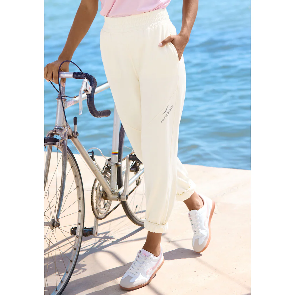 Venice Beach Sweathose mit kleinem Logo-Foliendruck