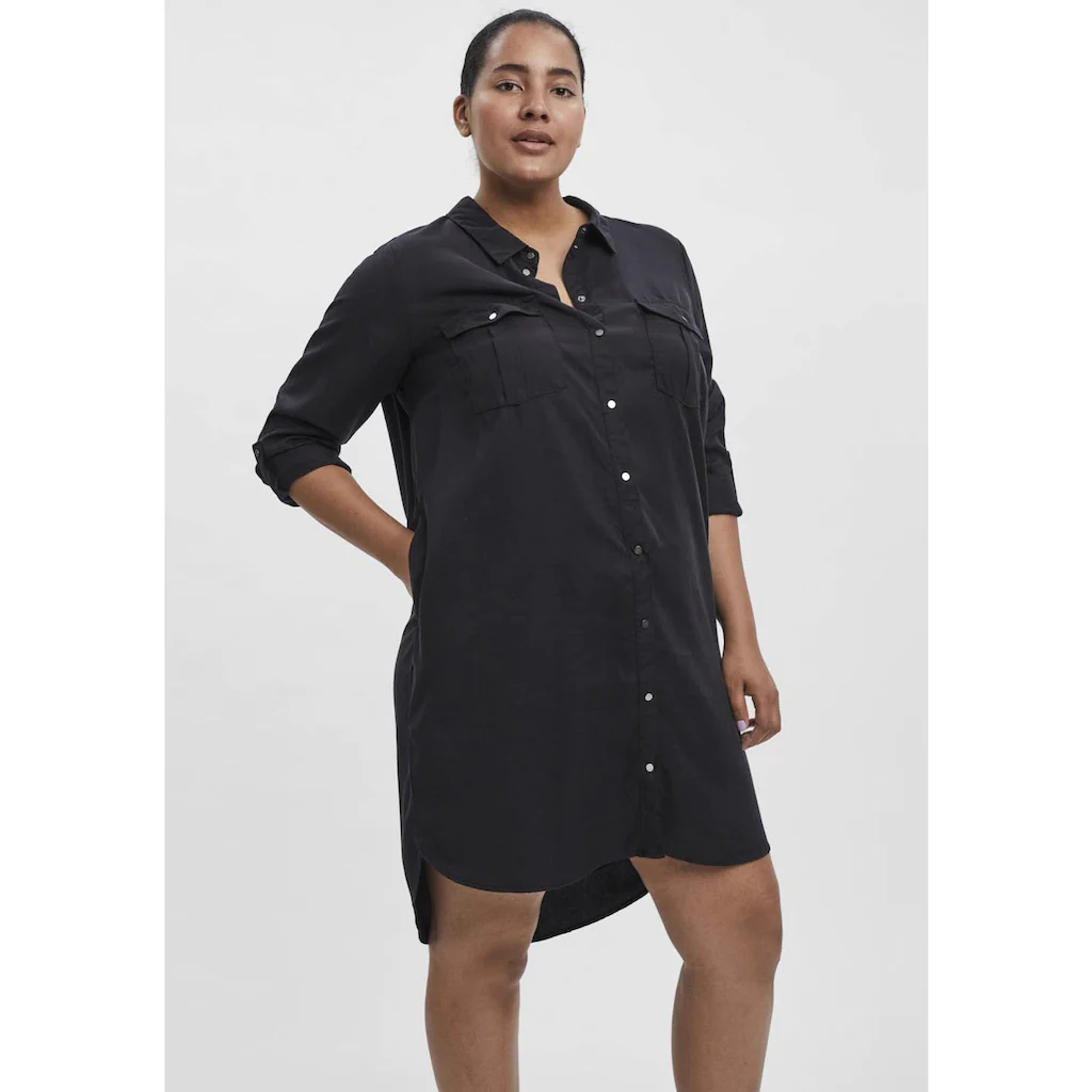 Vero Moda Curve Jeanskleid »VMSILA LS SHORT DRESS MIX GA CURVE NOOS«