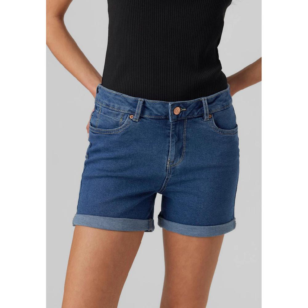 Vero Moda Jeansshorts »VMLUNA MR FOLD SHORTS MIX GA NOOS« Mit Umschlagsaum