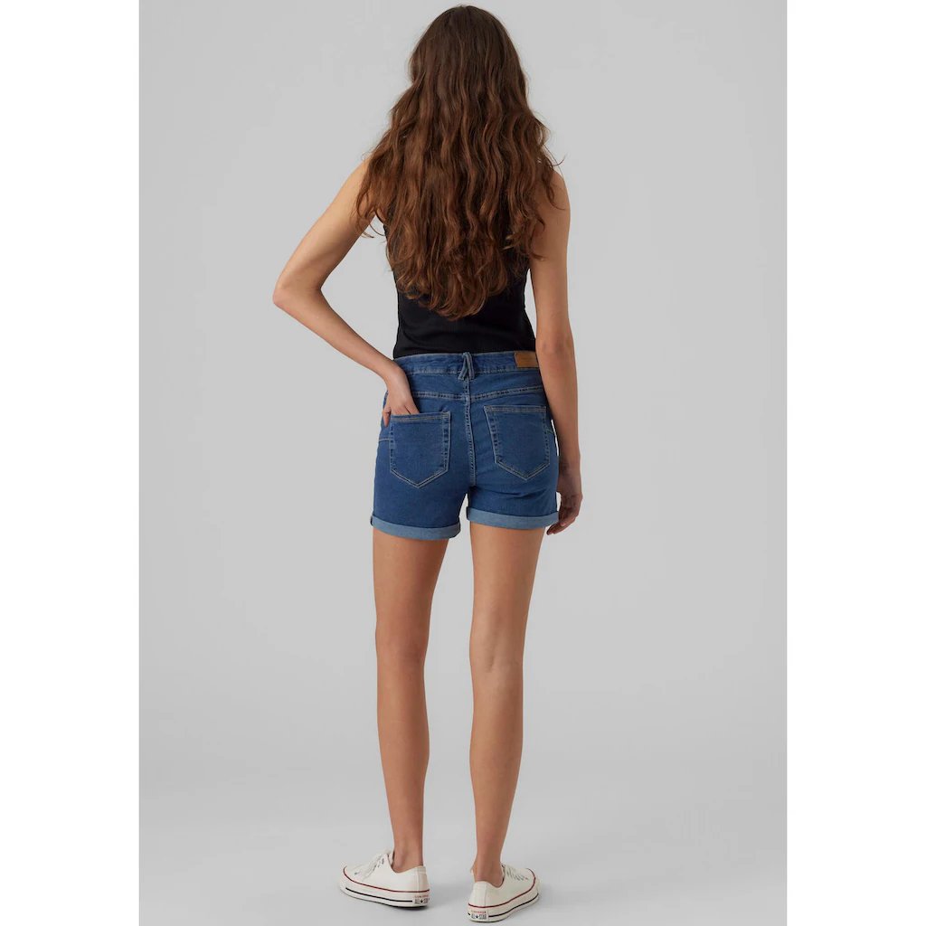 Vero Moda Jeansshorts »VMLUNA MR FOLD SHORTS MIX GA NOOS« Mit Umschlagsaum