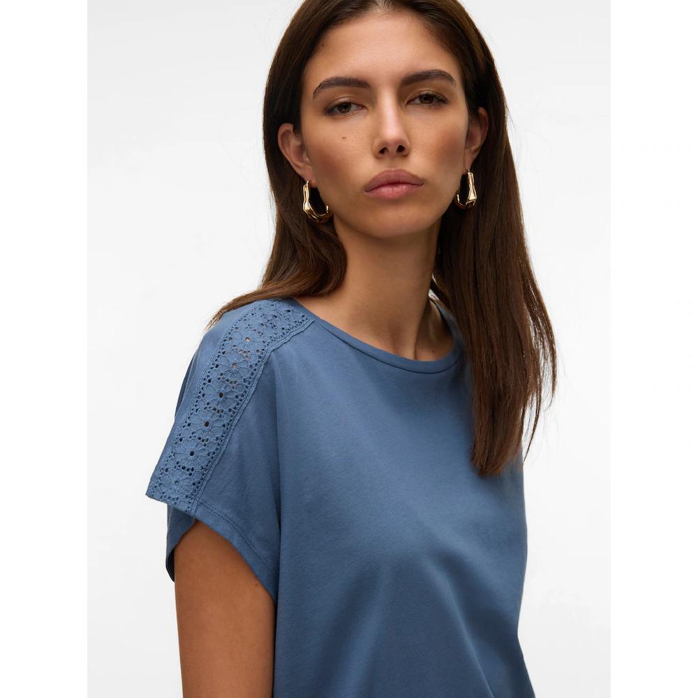 Vero Moda Kurzarmshirt »VMEMMY SS LACE TAPE TOP JRS GA NOOS«