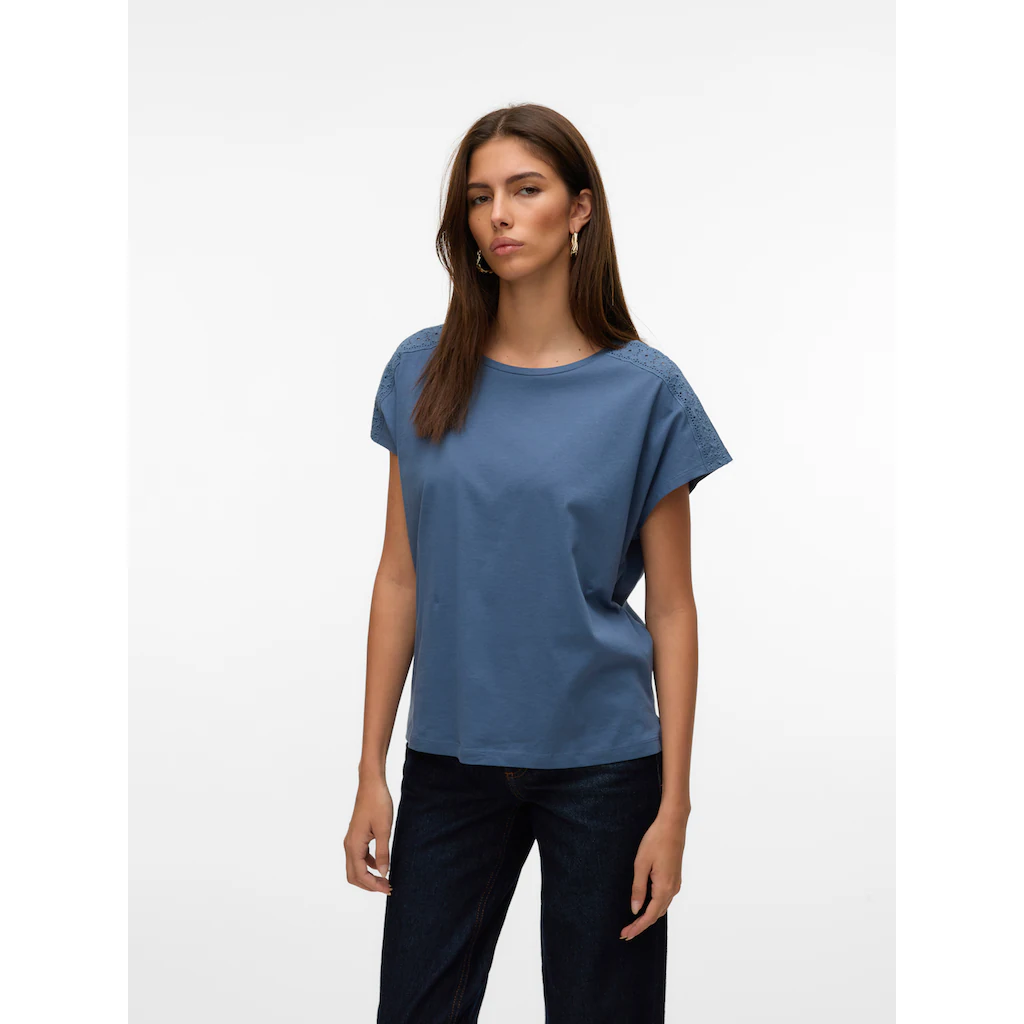 Vero Moda Kurzarmshirt »VMEMMY SS LACE TAPE TOP JRS GA NOOS«
