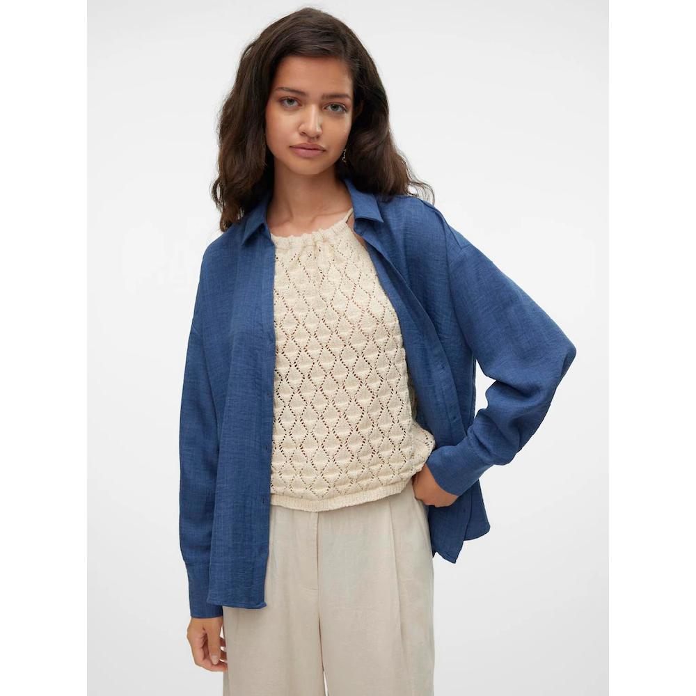 Vero Moda Langarmbluse »VMMELANEY QUEENY LS SHIRT WVN NOOS«