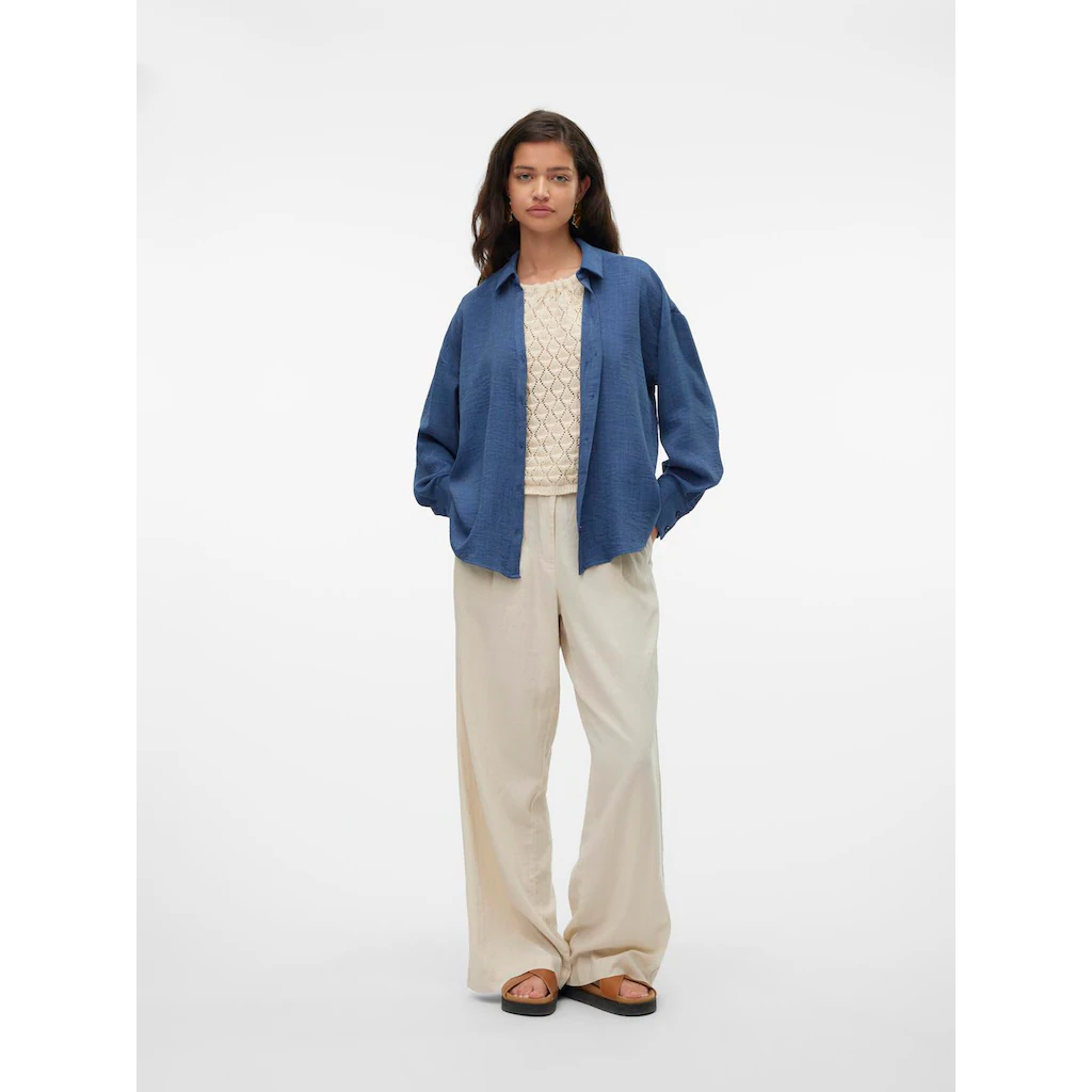 Vero Moda Langarmbluse »VMMELANEY QUEENY LS SHIRT WVN NOOS«