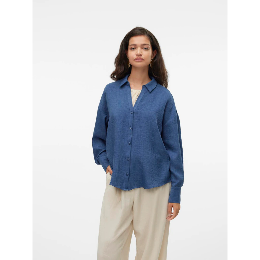 Vero Moda Langarmbluse »VMMELANEY QUEENY LS SHIRT WVN NOOS«
