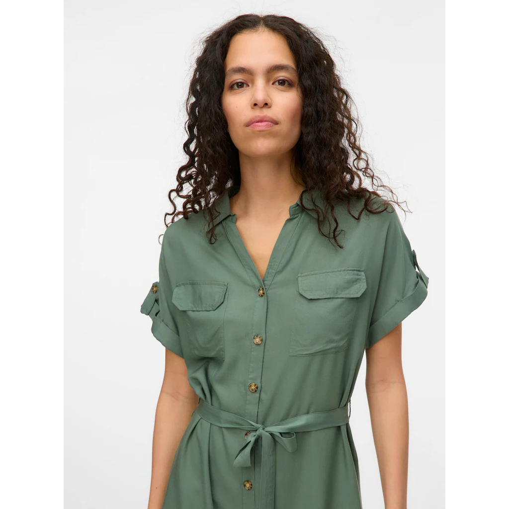 Vero Moda Midikleid »VMBUMPY SS SHORT SHIRT DRESS WVN GA NOOS«