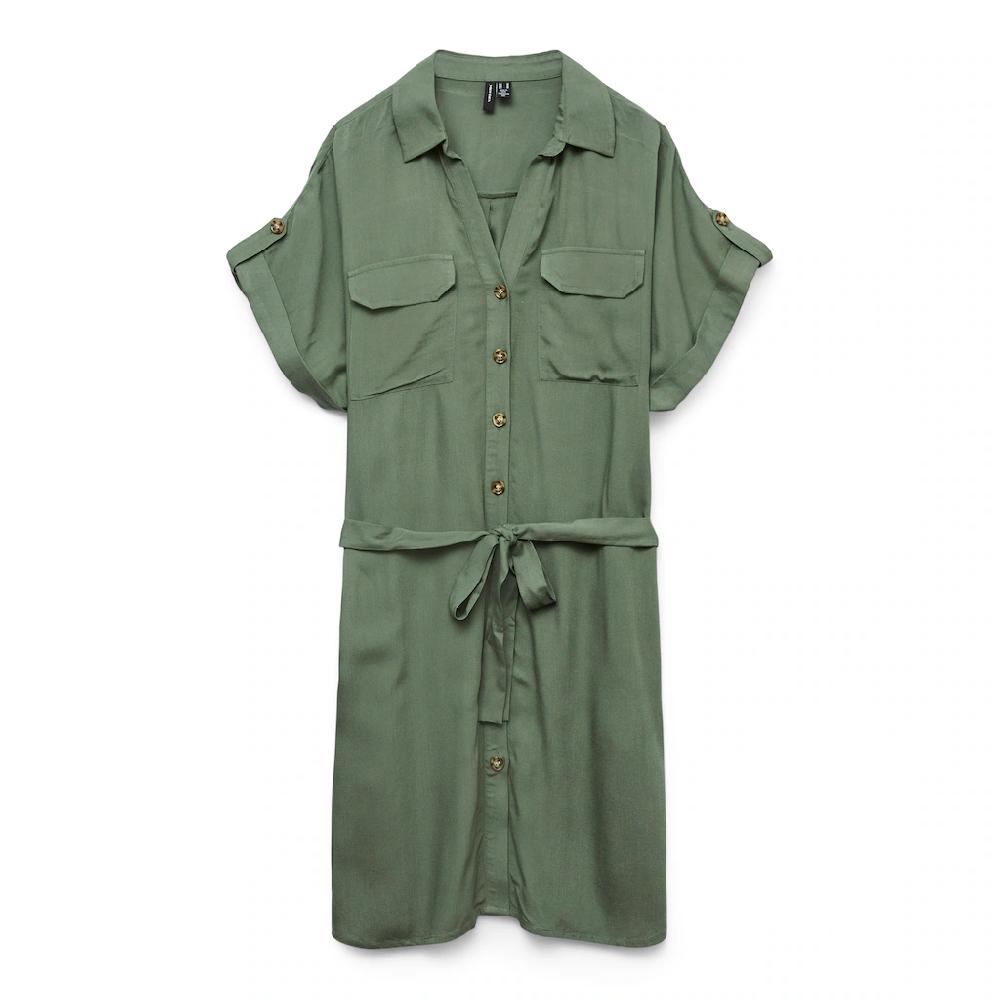 Vero Moda Midikleid »VMBUMPY SS SHORT SHIRT DRESS WVN GA NOOS«
