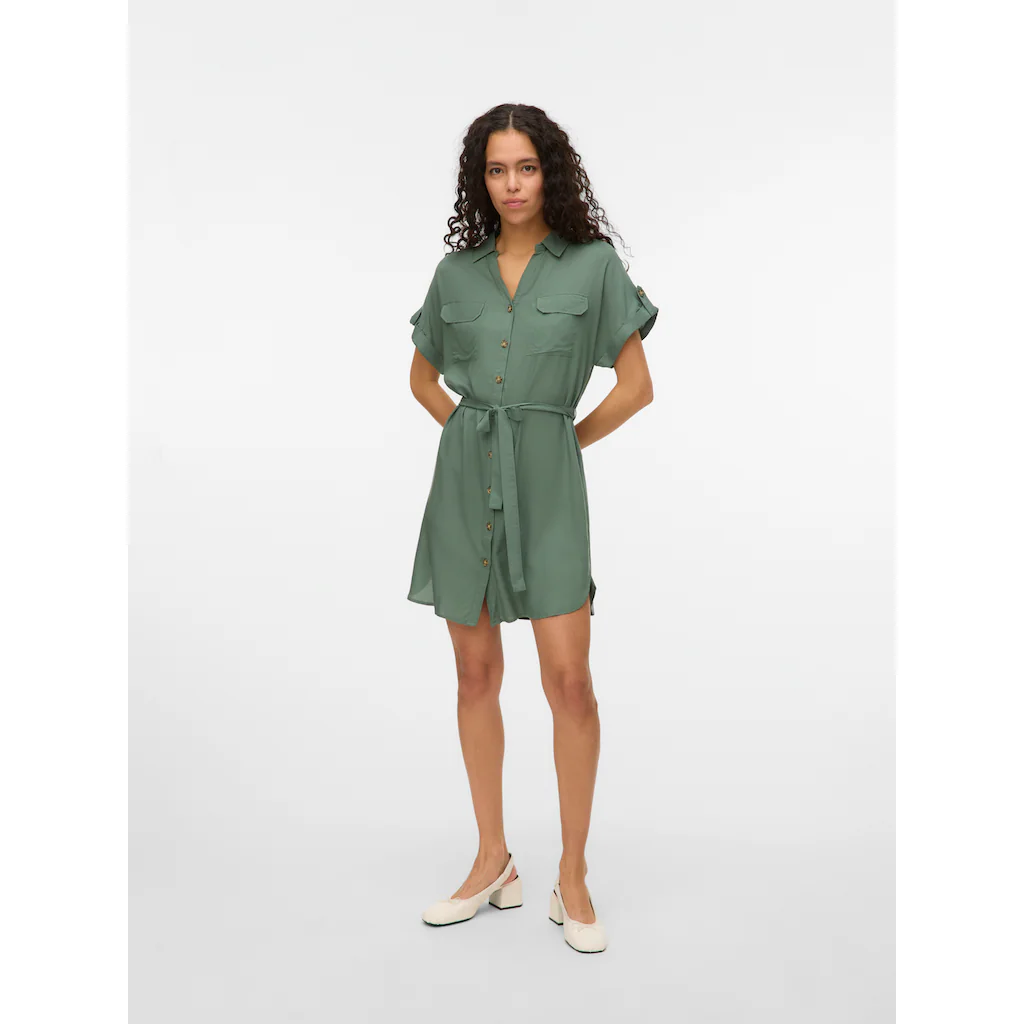 Vero Moda Midikleid »VMBUMPY SS SHORT SHIRT DRESS WVN GA NOOS«