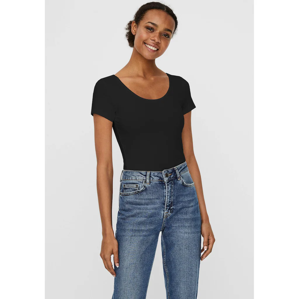 Vero Moda Rundhalsshirt »VMMAXI MY SOFT SS U-NECK«