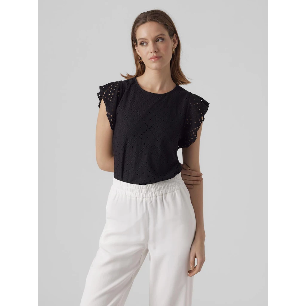Vero Moda Rundhalsshirt »VMTASSA SL FRILL TOP NOOS« für bestellen