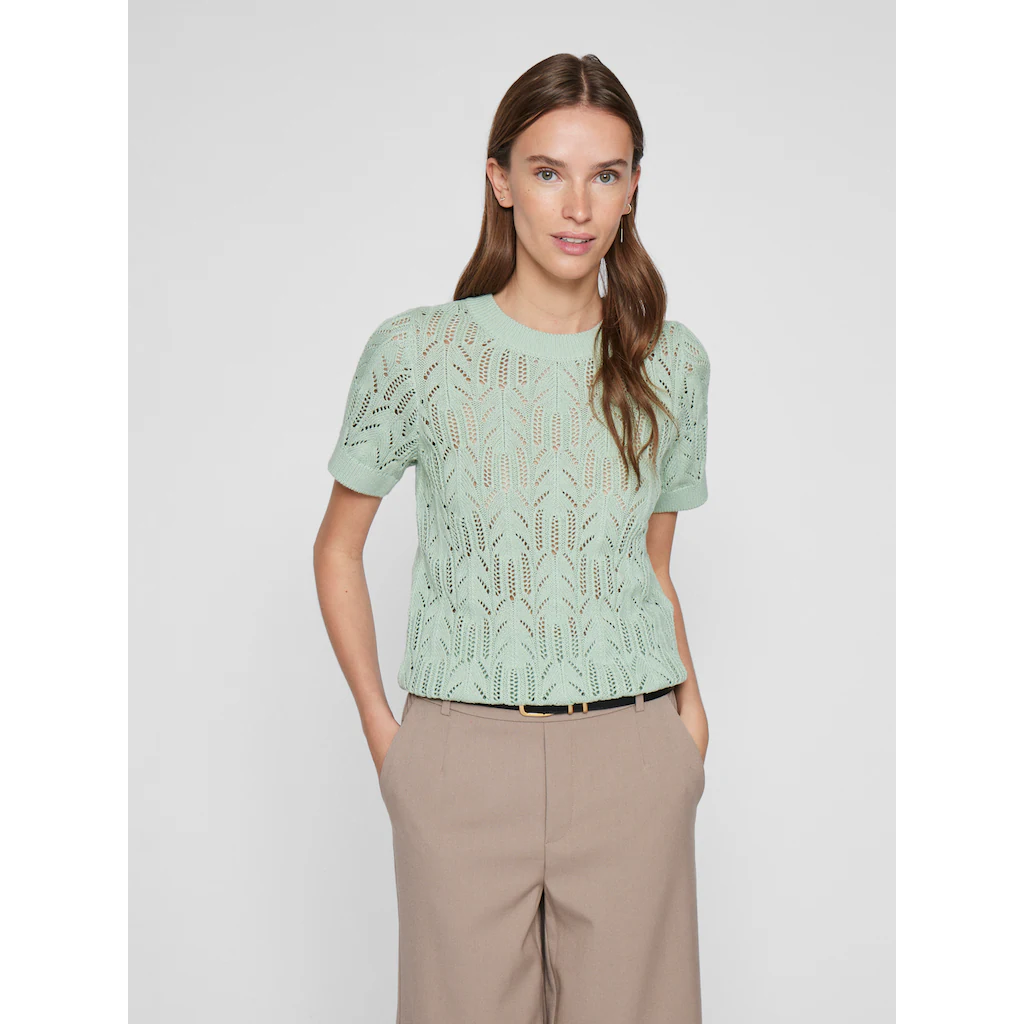 Vila Kurzarmpullover »VICOTTI S/S O-NECK KNIT TOP - NOOS«