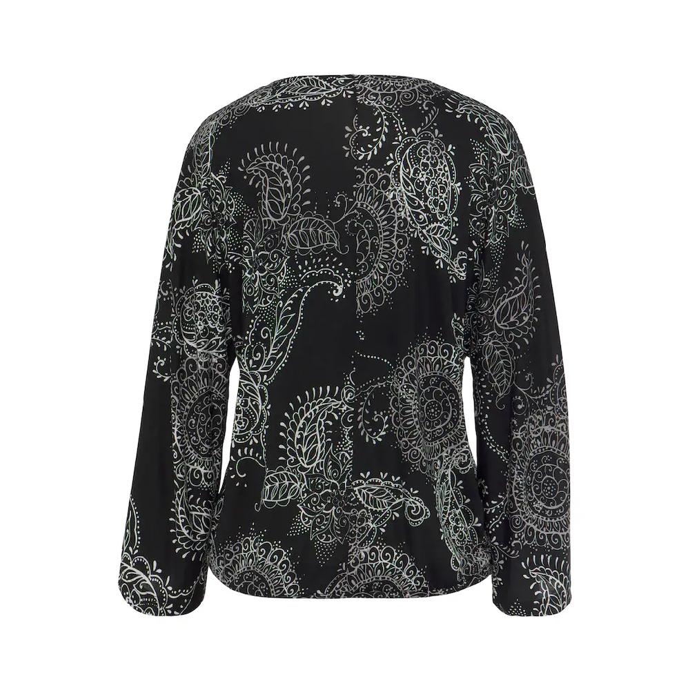 Vivance 3/4-Arm-Shirt Mit Alloverprint Und V-Ausschnitt Blusenshirt Langarmshirt