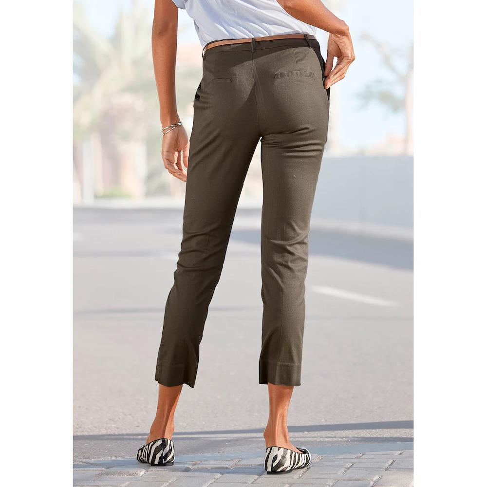 Vivance Chinohose (mit Gürtel In Lederoptik) In Klassischer Basic-Form Stoffhose Business-Look