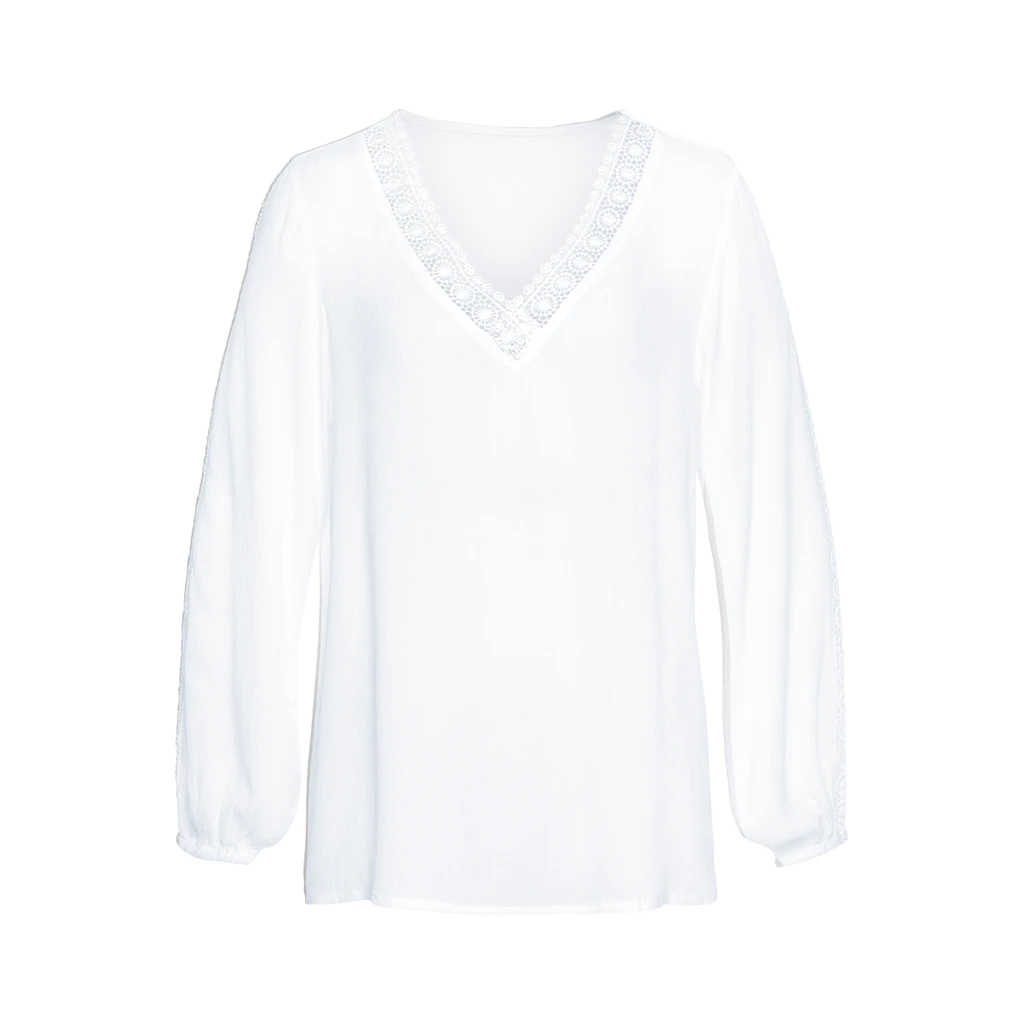 Vivance Crinklebluse Mit Spitzeneinsätzen Sommerliche Damenbluse Langarmbluse