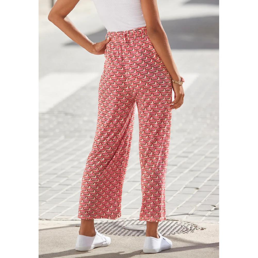 Vivance Culotte (mit Bindegürtel) Mit Retroprint Leichte Jerseyhose Sommerhose