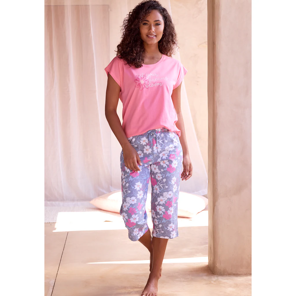 Vivance Dreams Caprihose Pyjamahose In Schmaler Capriform