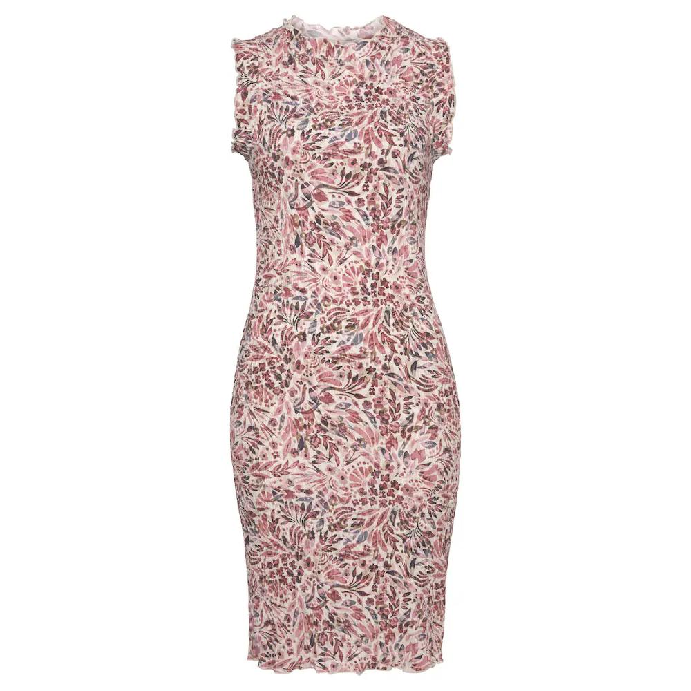 Vivance Druckkleid Aus Gekreppter Viskose Mit Rüschenkante Figurbetontes Sommerkleid