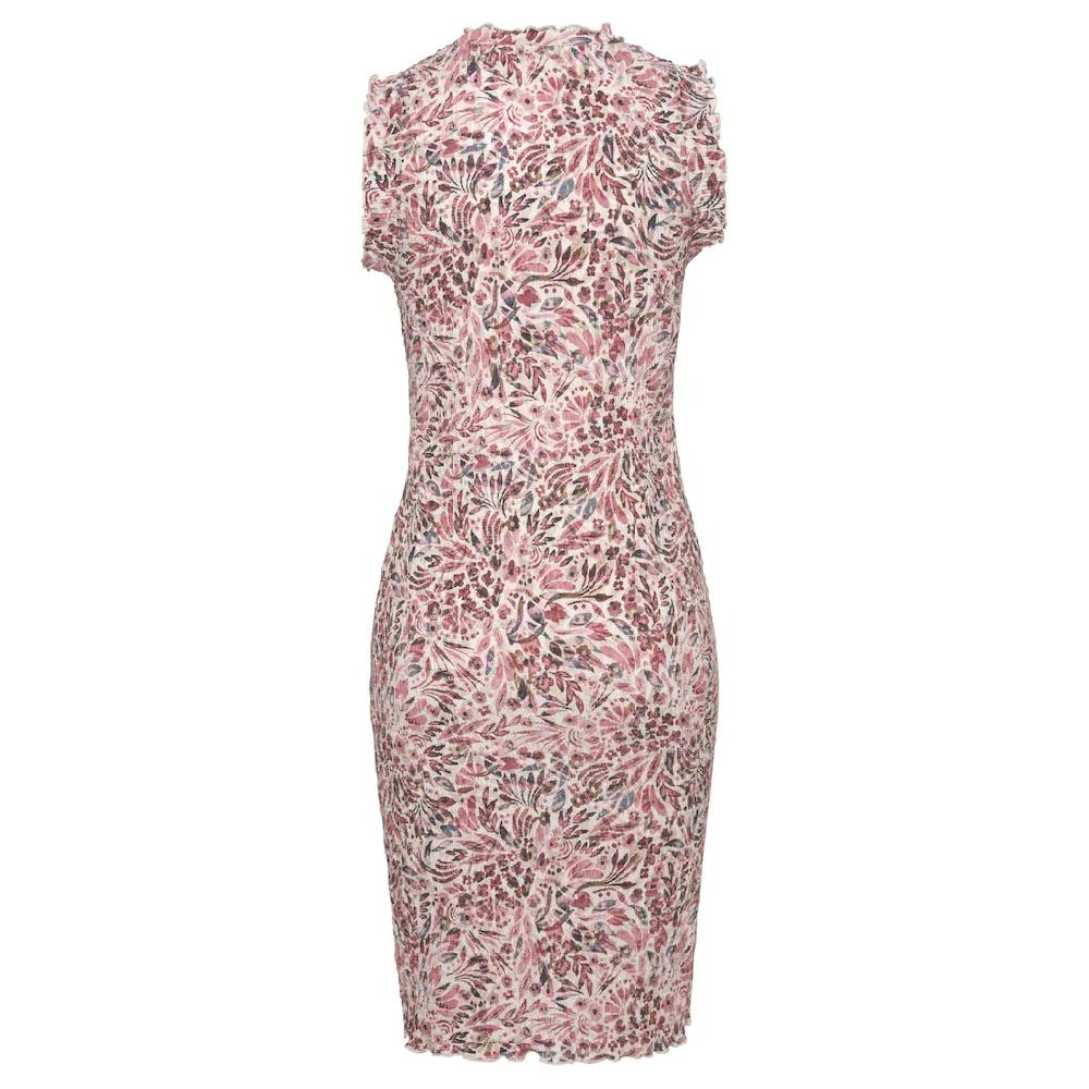 Vivance Druckkleid Aus Gekreppter Viskose Mit Rüschenkante Figurbetontes Sommerkleid