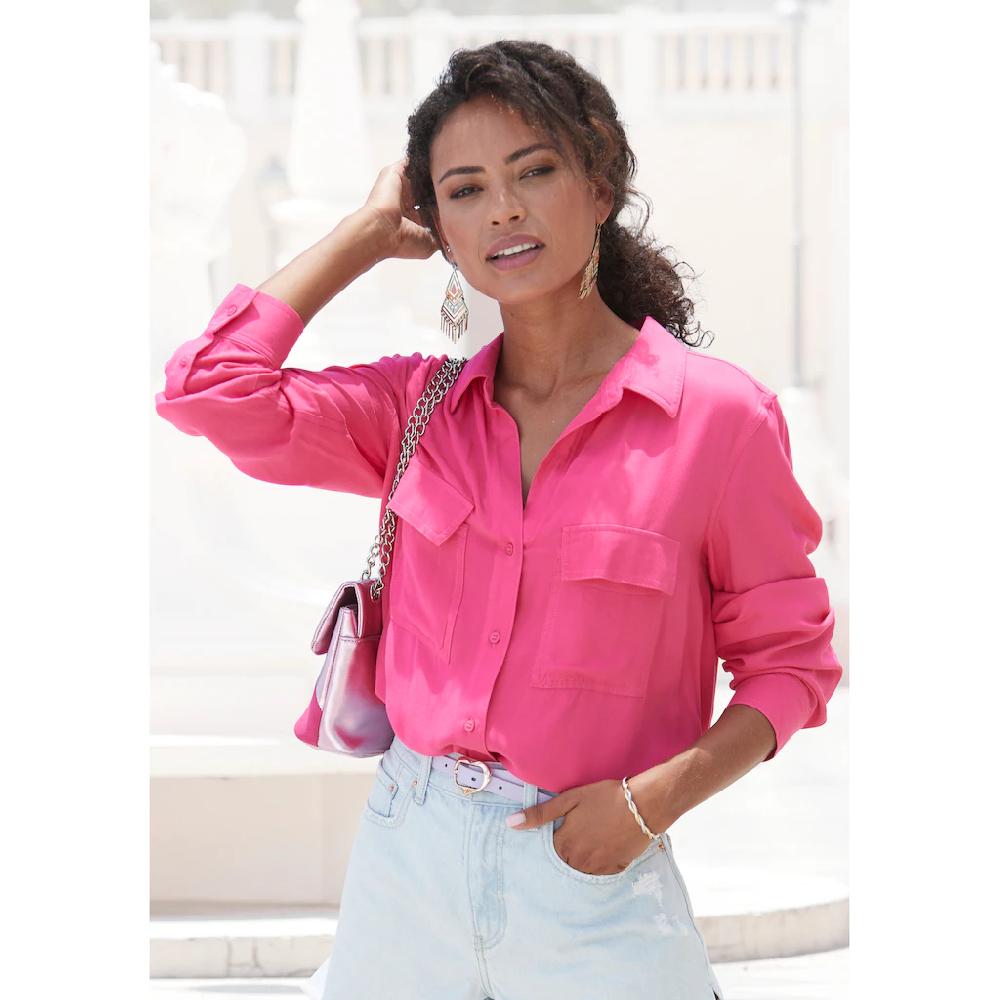 Vivance Hemdbluse aus softer Lyocellqualität luftige Damenbluse casual-chic