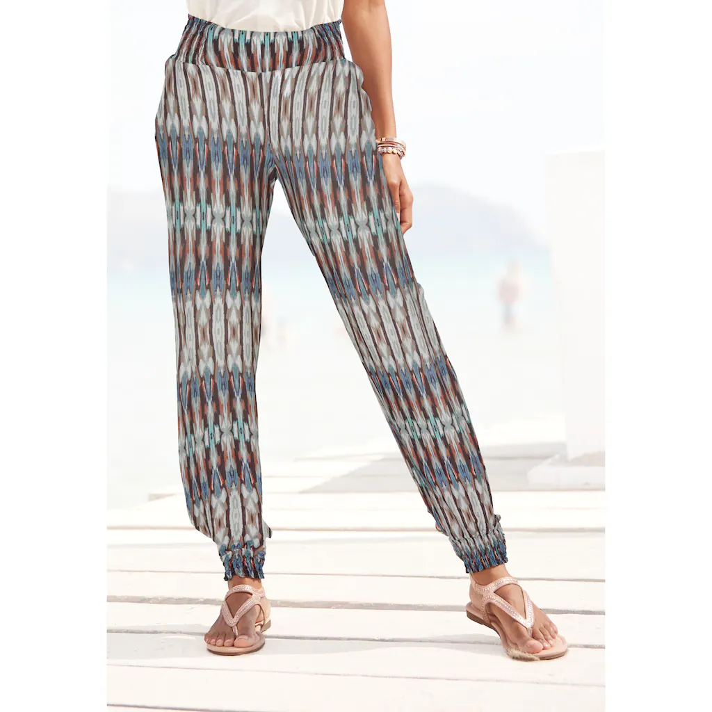 Vivance Jerseyhose mit Ethnoprint und Taschen lockere Schlupfhose Sommerhose