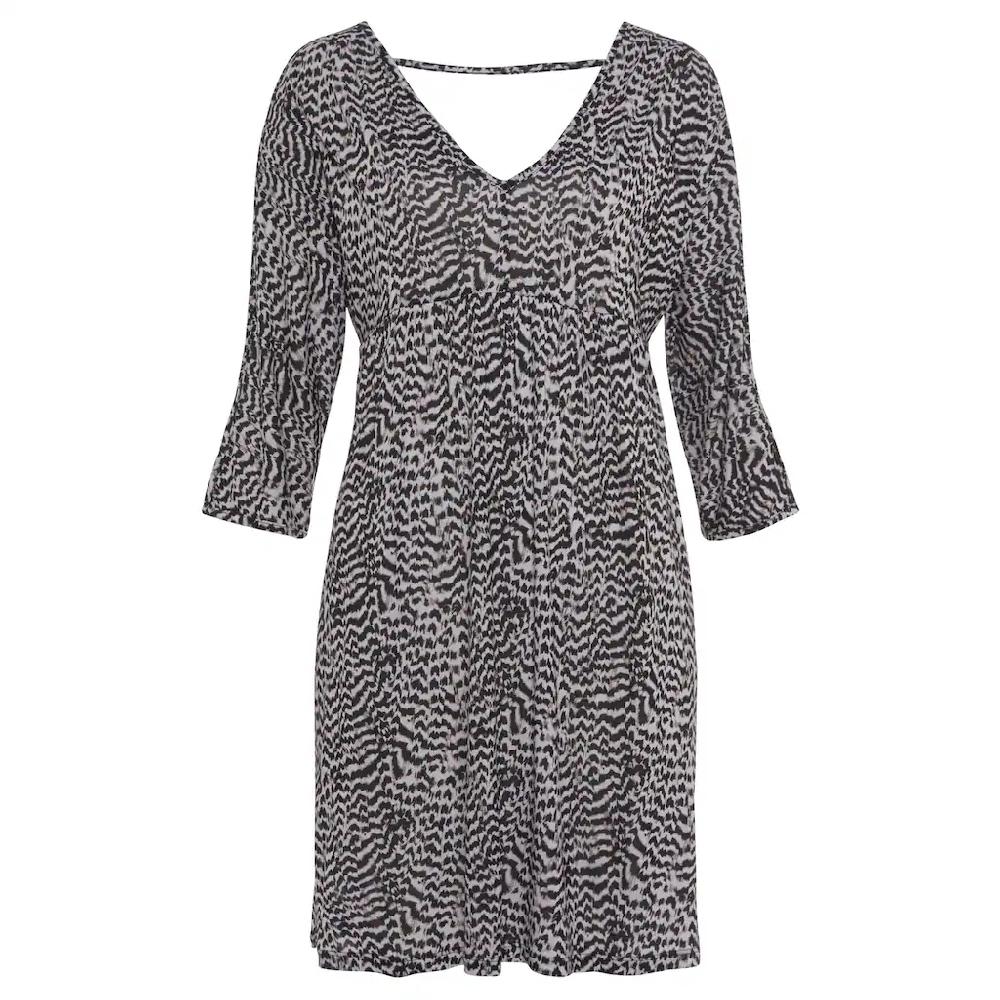 Vivance Jerseykleid Mit Animalprint Und V-Ausschnitt 3/4-Ärmel Sommerkleid Strandkleid