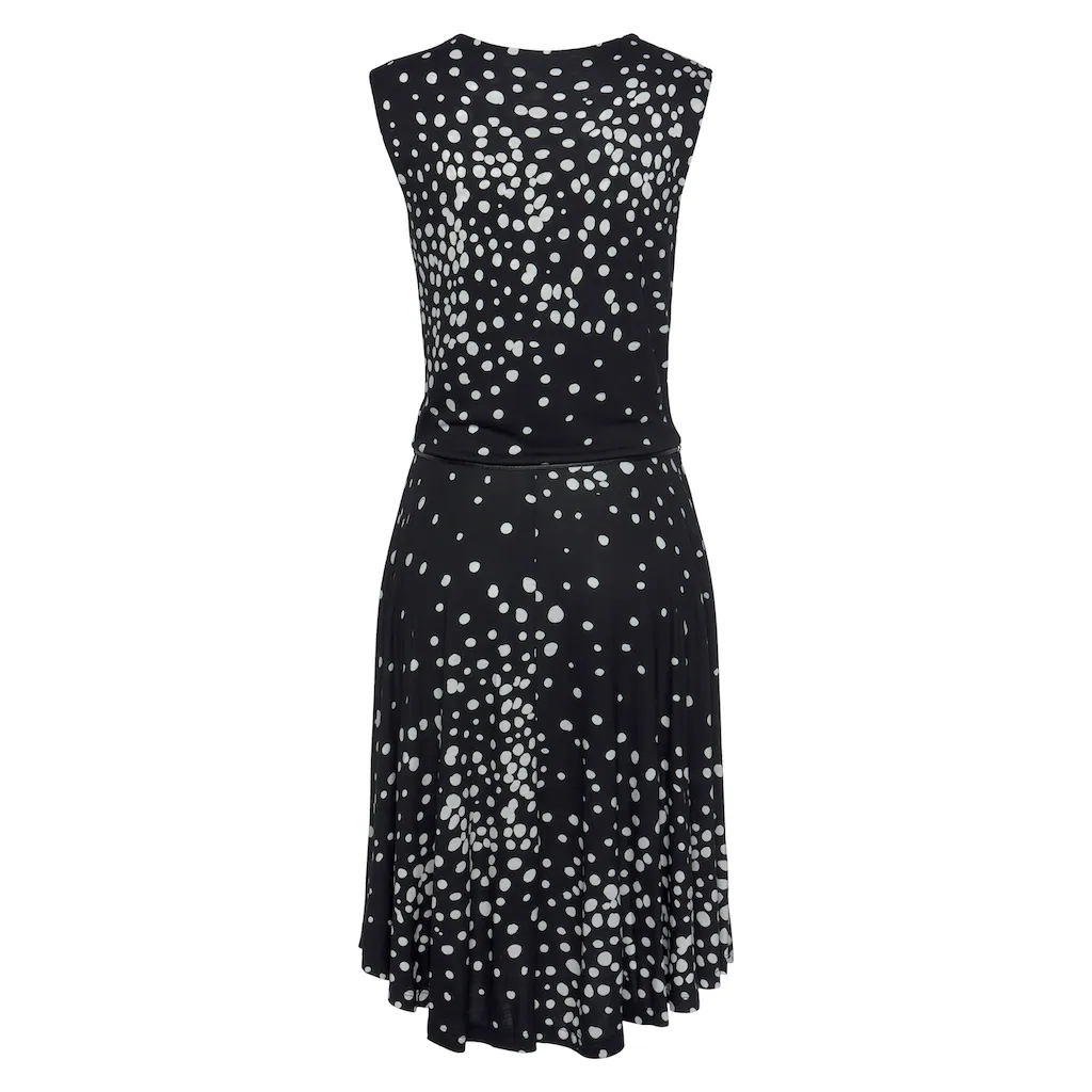 Vivance Jerseykleid (mit Bindegürtel) Mit Punktedruck Und V-Ausschnitt Elegantes Sommerkleid