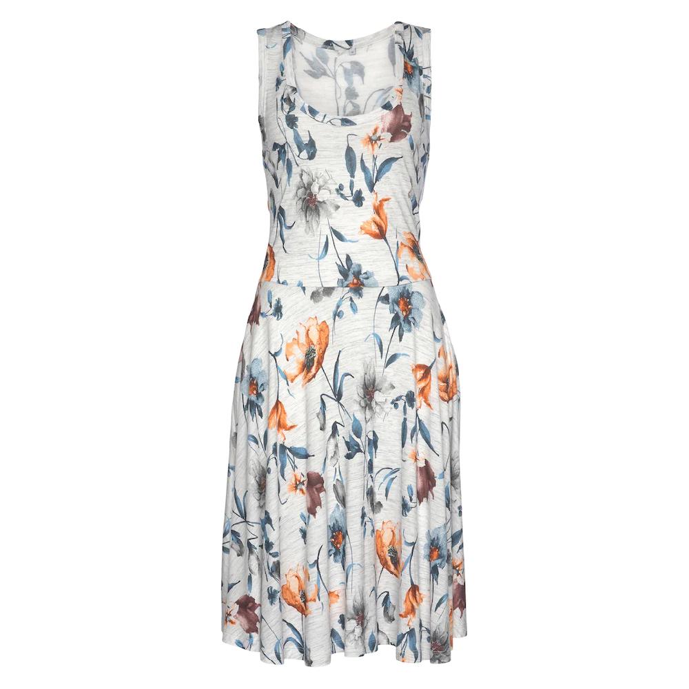 Vivance Jerseykleid Mit Blumendruck Und Schwingendem Rock Sommerkleid Strandkleid