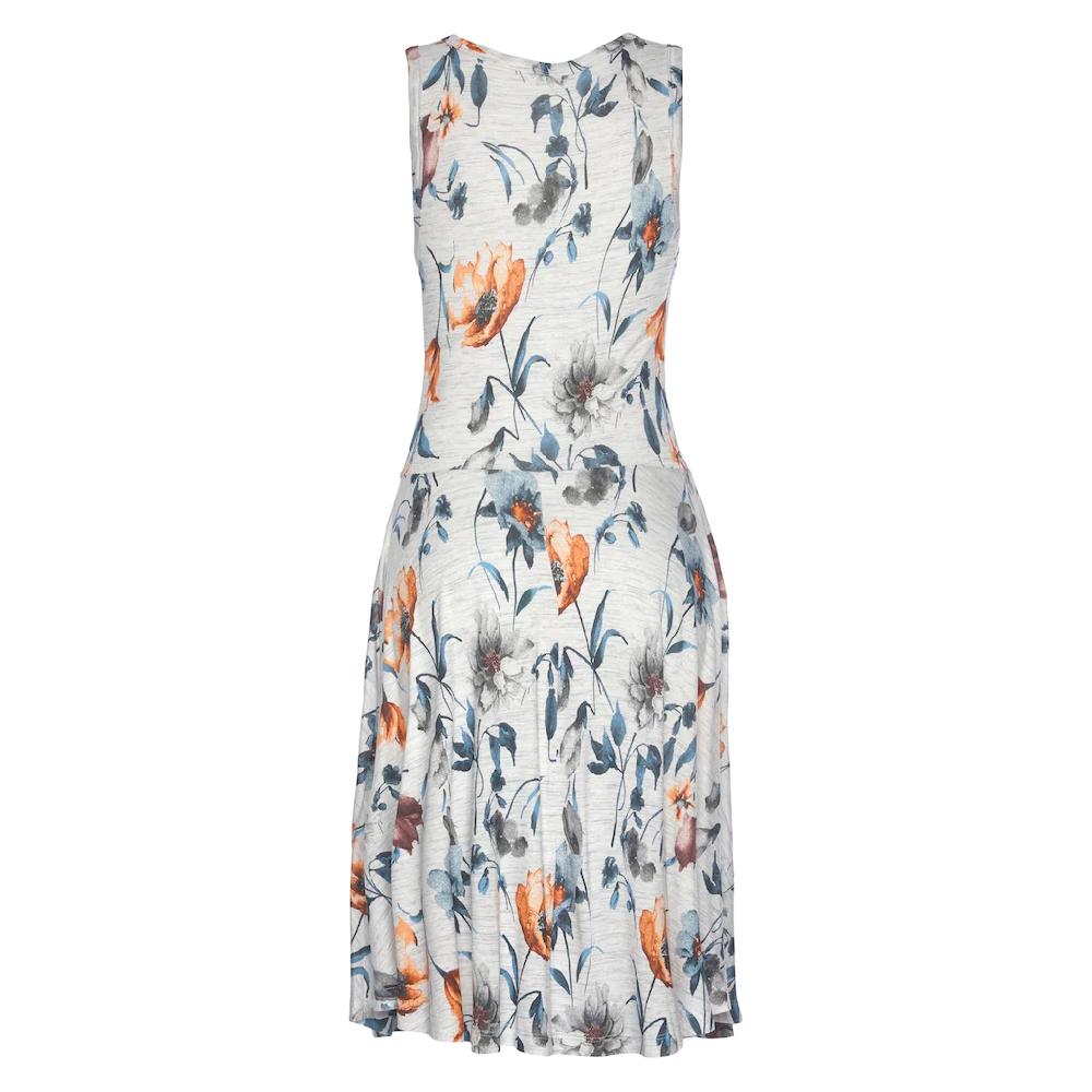 Vivance Jerseykleid Mit Blumendruck Und Schwingendem Rock Sommerkleid Strandkleid