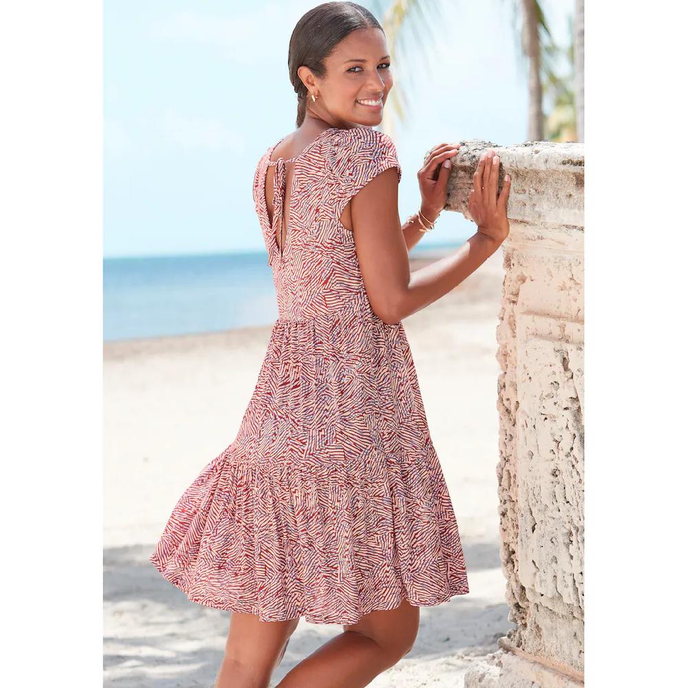 Vivance Jerseykleid Mit Rückenausschnitt T-Shirtkleid In Lockerer Passform Sommerkleid