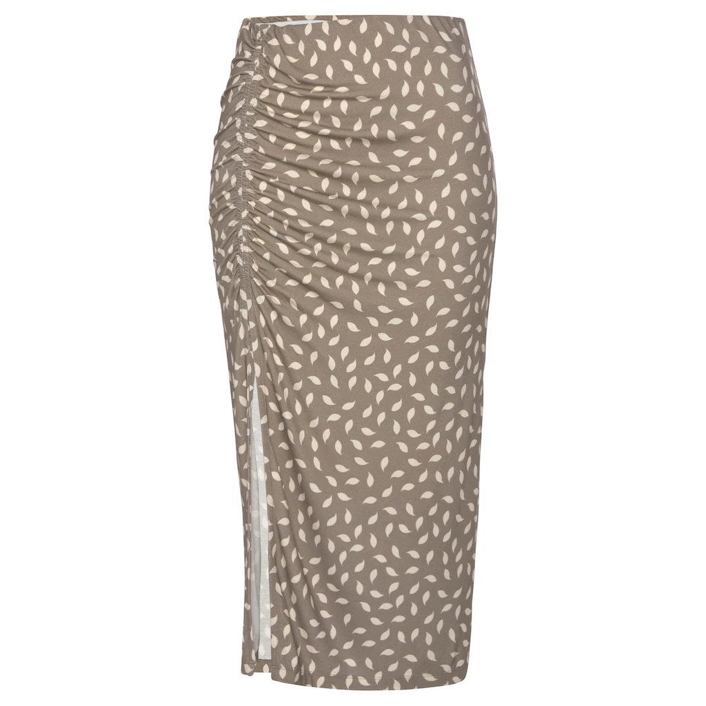 Vivance Jerseyrock Mit Seitlicher Raffung Und Schlitz Midirock Im Alloverprint